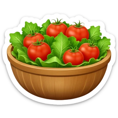 salad bowl with green lettuce and red tomatoes sticker