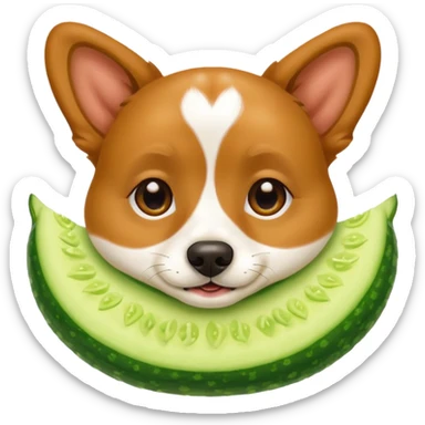 dog relaxing spa with cumcumbers in their eyes sticker