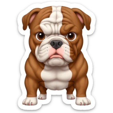 bulldog ingles atigrado con blanco sticker