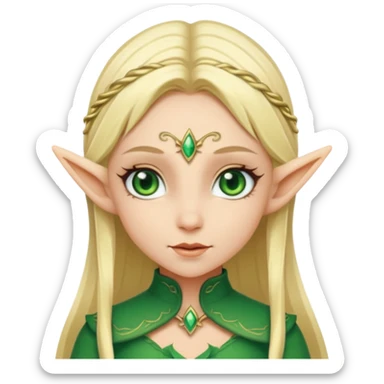 Una hermosa elfa rubia de ojos verdes sticker