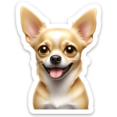 Dog with a shock expression blonde Chihuahua small dog sticker