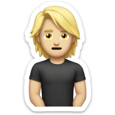 blond guy play at video games horror sticker