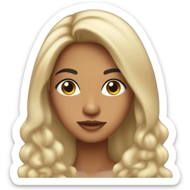 5’2” Hispanic women with tan skin and big eyelashes and long hair sticker