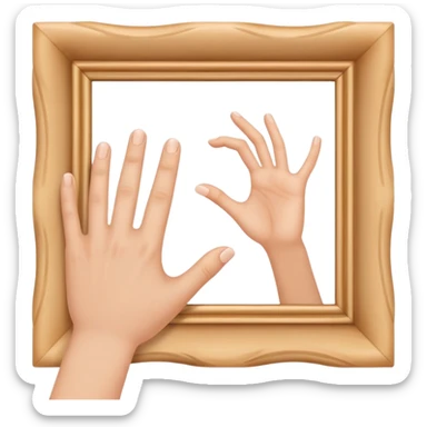 fingers making a frame gesture, photographer framing sticker