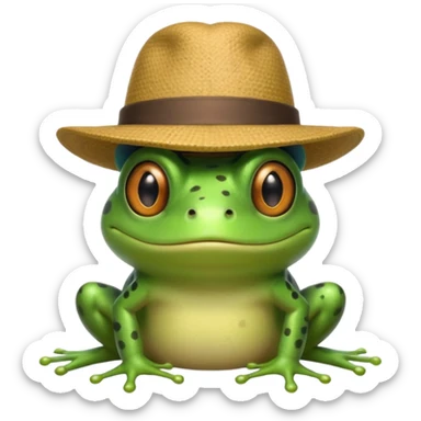 Frog with a hat sticker