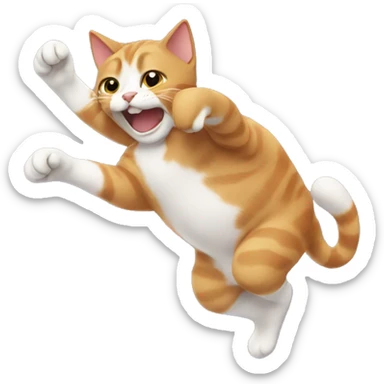 Cat doing backflip sticker