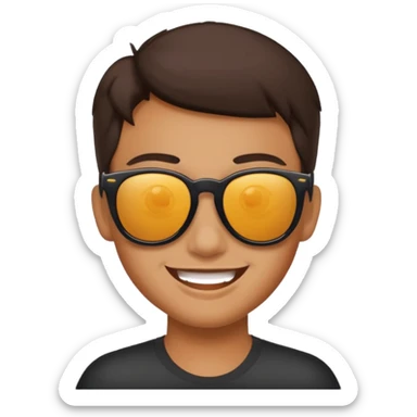 Naughty looking smile with sunglass   sticker