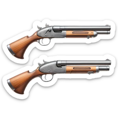 double barrel shotgun side by side barrels sticker