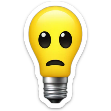 yellow bulb with black eyes sticker