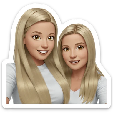 smiling girls with blonde hair sticker