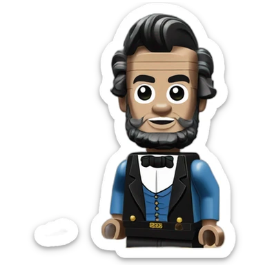 Abraham lincoln as legos sticker