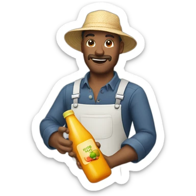 juice bottle whipping farmer sticker