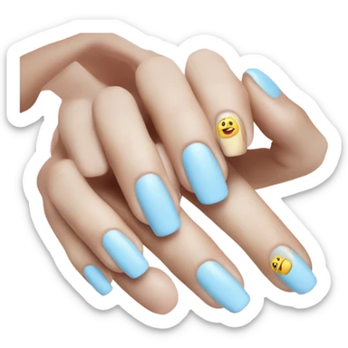 Manicure nails in light blue sticker