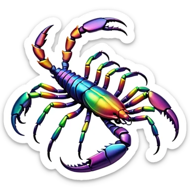 Rainbow scorpion sticker