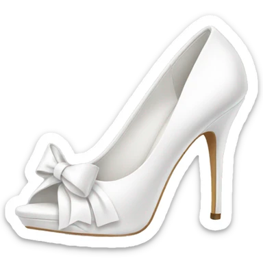 white heels with bow sticker
