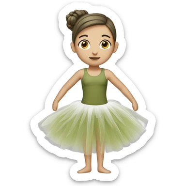tutu olive white girl sticker