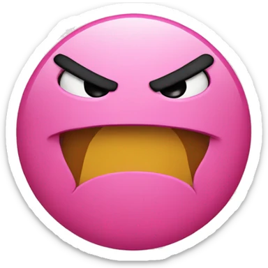angry pink circle  sticker