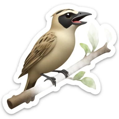 A lark sings while sitting on a branch sticker