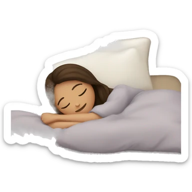 Brunette girl sleeping cozy sticker