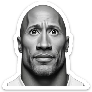 Sursil Dwayne Johnson noir et blanc sticker