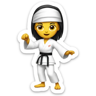 karate girl chicken sticker