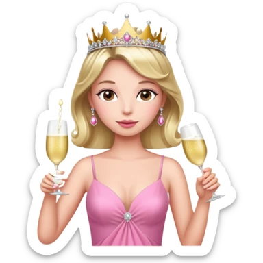 pink strong princess prosecco sticker