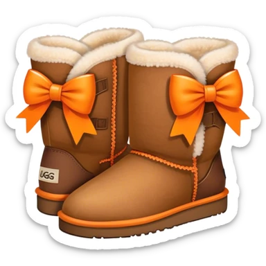 Super cute Uggs with orange bows sticker