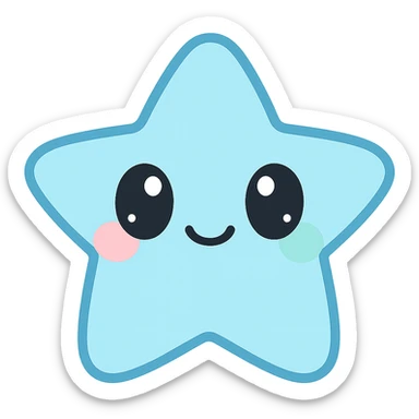 kawaii style happy star, pastel colors sticker