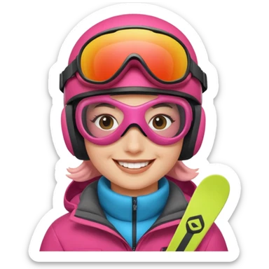 person with ski goggles sticker