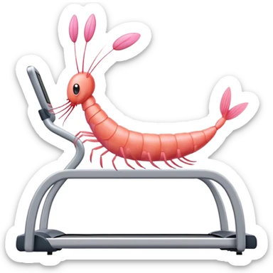 Shrimp on treadmill  sticker