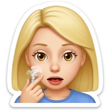 Girl emoji smelling something that stinks sticker