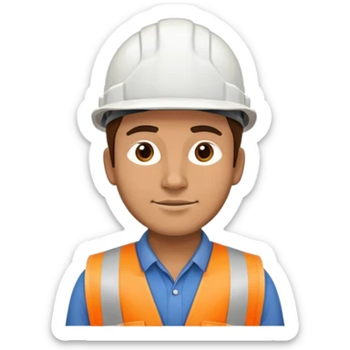Male construction worker sticker