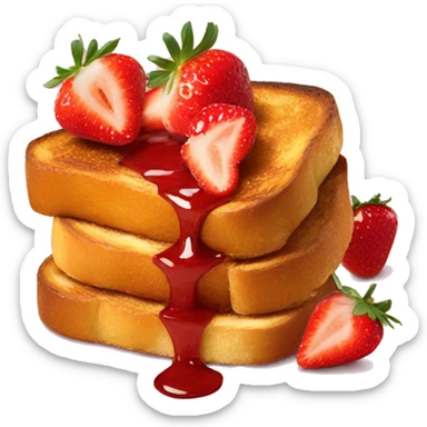 French toast with strawberries sticker