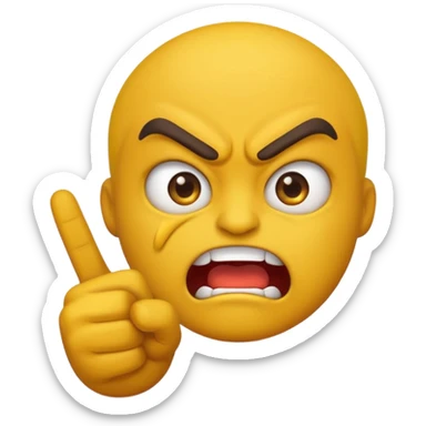 angry emoji with angry hand sign sticker