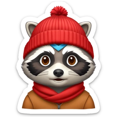 racoon with beanie sticker