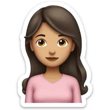 girl sleeping with dark brown hair sticker