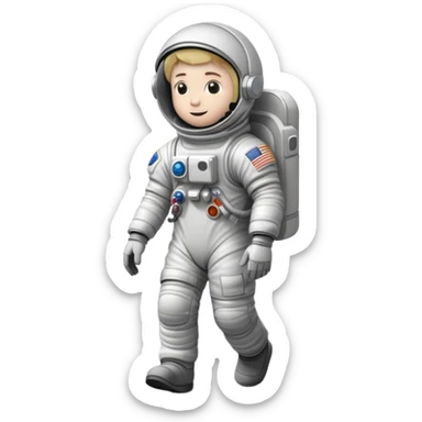 astronaut walking on the moon sticker