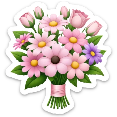 pale pink flower bouquet  sticker