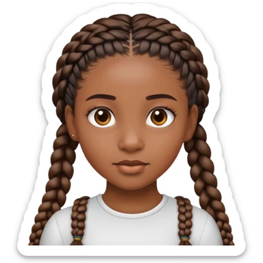 Black girl with braids sticker