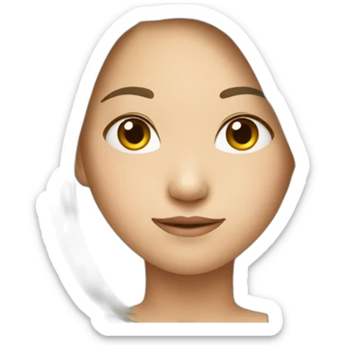 Asian girl with shoulder hair sticker