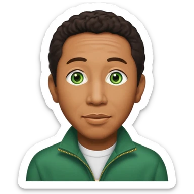 Smokey Robinson with green eyes sticker