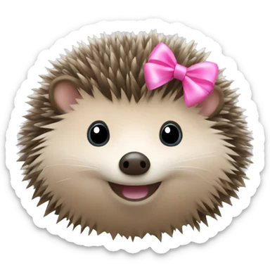 hedgehog with pink bow sticker