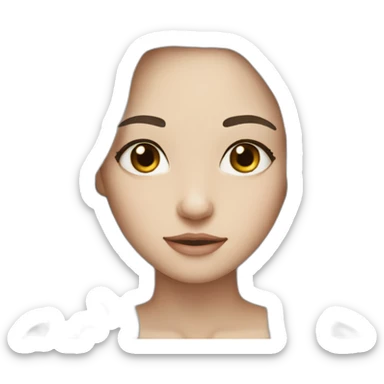 White haired girl black eyes and freckles sticker