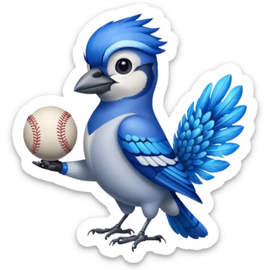 blue jay with blue jay baseball trophy sticker
