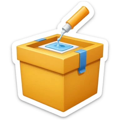 box with glue sticker