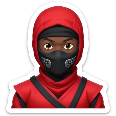 black skin ninja red clothes sticker