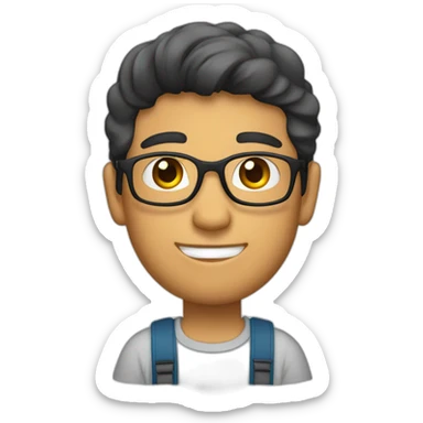 nino diseñador grafico con computadora en la mano sticker