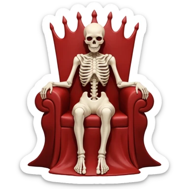 Abstract throne formed from intertwined human silhouettes, erotic horror sticker