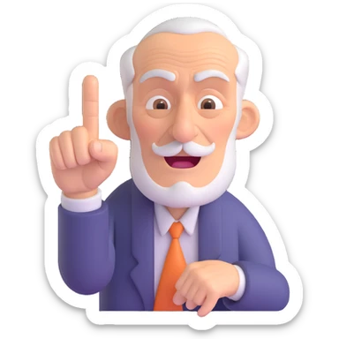 old man wagging his finger sticker