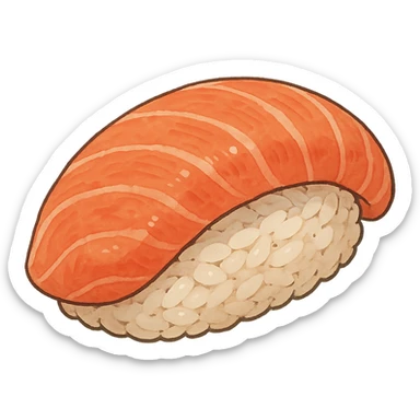 sushi, ghibli style sticker